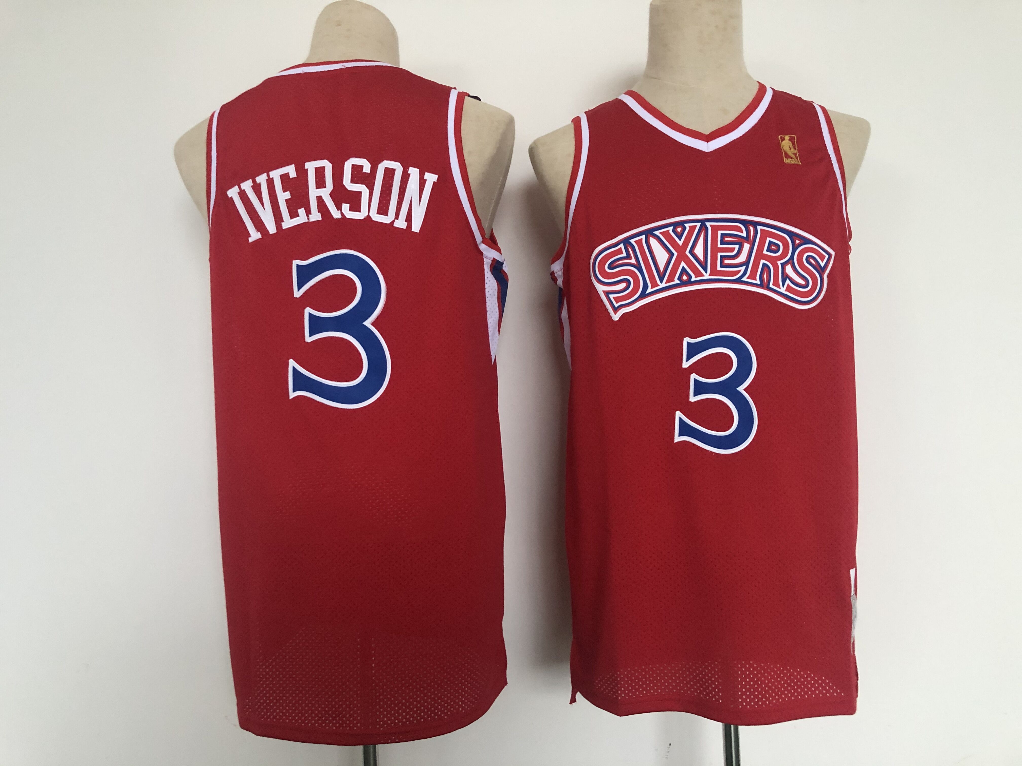 Cheap NBA Men Philadelphia 76ers 3 Iverson red jersey